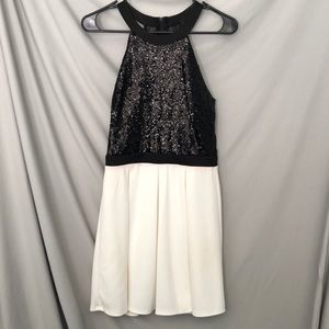 Black and white homecoming dress
